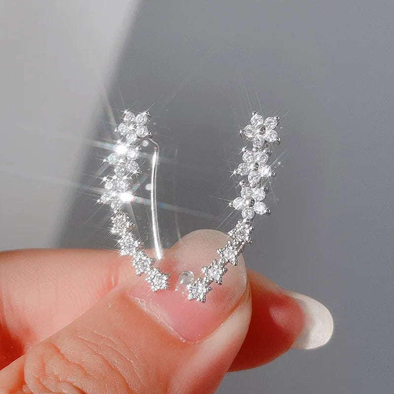 Crystal Rhinestone Star Flower Ear Hook